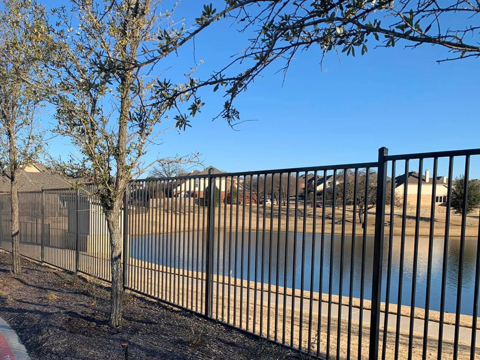 Black Aluminum Fence Lakeside Waterfront