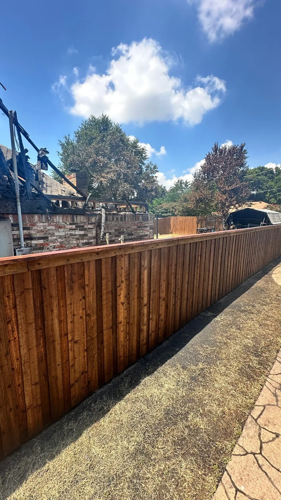 Board-on-Board Cedar Cap Rail Fence