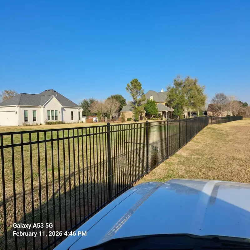 Commercial iron fence installation